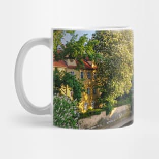 Bridge in Prague, Czech Republic, Europe, in the Springtime with Flowers Mug